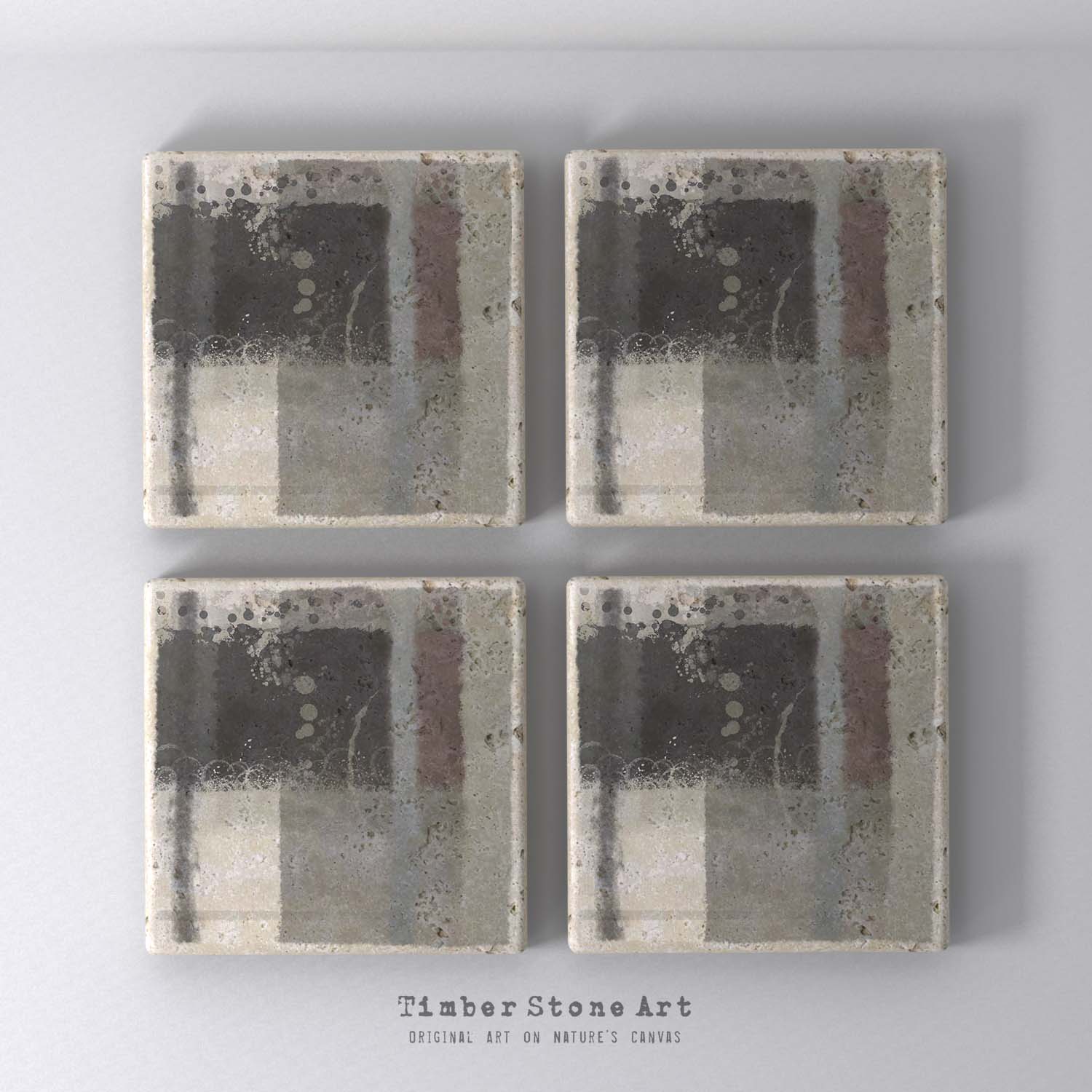 MAIN_ABS27_75 - Set Of 4 Natural Stone Coasters