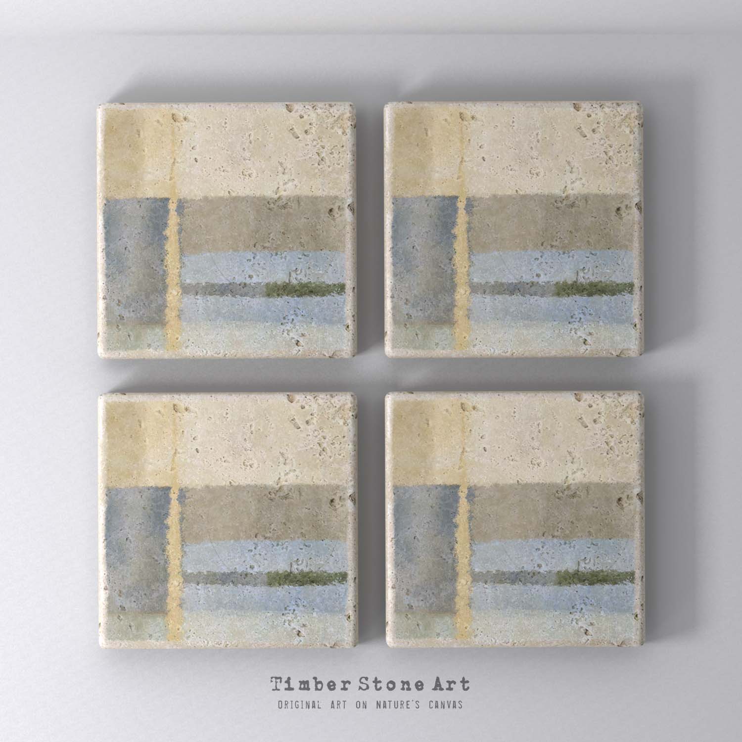 MAIN_ABS28_189 - Set Of 4 Natural Stone Coasters