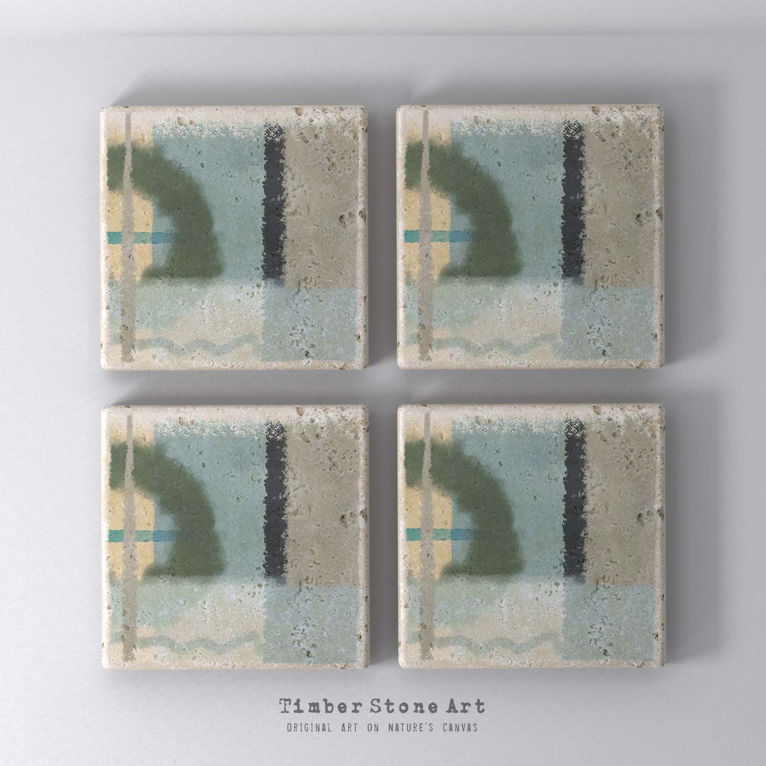 MAIN_ABS28_716 - Set Of 4 Natural Stone Coasters