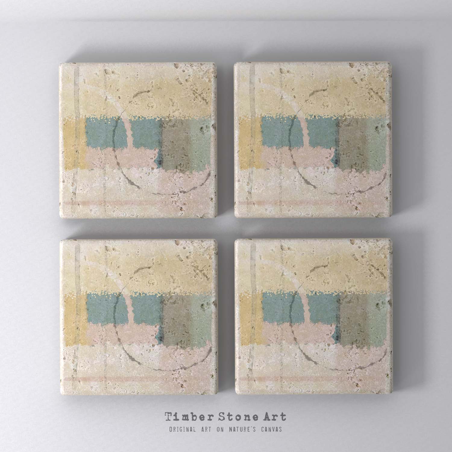 MAIN_ABS28_828 - Set Of 4 Natural Stone Coasters